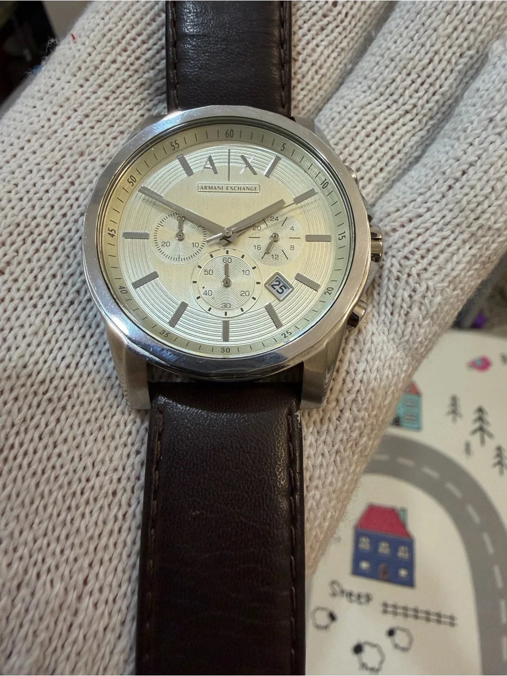 Armani Exchange Men's AX2506 Outerbanks Chronograph Brown Leather Watch 45mm